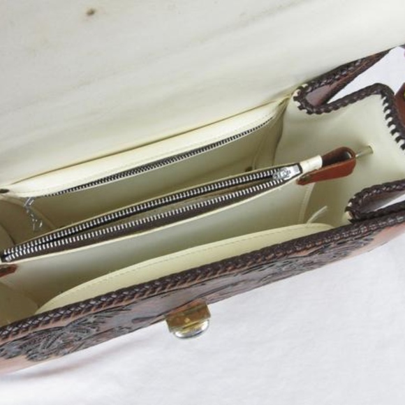 Vintage 50s 60s Hand Tooled Leather Western Purse - Picture 6 of 8